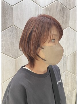 ビューティドレッセヤマノ 池袋パルコ(Beauty Dresse YAMANO) 【白髪ぼかし】ショートウルフ/ウルフ/ピンクオレンジ/白髪染め