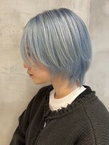 エリマバイフィフス 調布(elima by fifth) ショートボブボブレイヤーダブルカラーペールブルーケアブリーチ