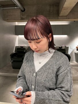 リール(rire) デザインカラーレイヤーカットウェットヘア夏オリーブベージュ