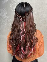 【編み下ろしハーフアップ】渋谷/ヘアセット/タッセルボブ/眉毛