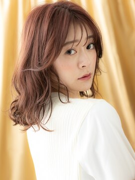 バーガンディエアウェーブパーマ小顔ミディアム317Z北浦和30代