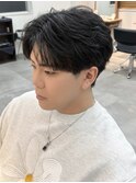MEN’S HAIR/千葉駅/センターパート/曲がる縮毛矯正/齊藤大樹