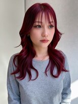 バランス ハレまち通り岡山駅前店(balance.) チェリーレッドxレイヤーカット