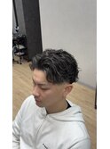 メンズハイライト×極道パーマ