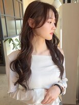 ヘッズ 高木瀬店(HEADS)&nbsp;顔周りカット 韓国ヘア ダークブラウン ロングレイヤー