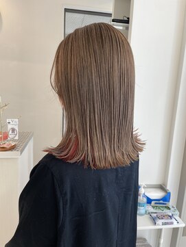 ヘアメイク ルエル(Hair Make Ruelle) インナーカラー×オレンジレッド