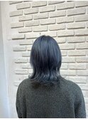 ウルフネイビーブルーブラックウルフカット
