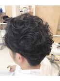 ラフウェーブ/ツーブロック/低め刈り上げ/アップバング