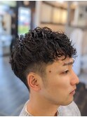 刈り上げショート×パーマ