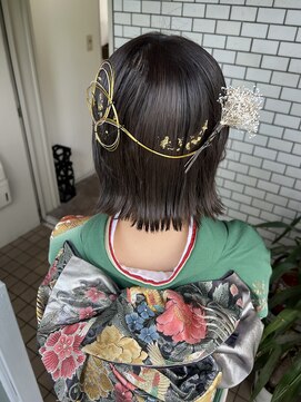 フェリーチェ(Felice) ストレートヘア ウェット感 水引 振袖ヘア 金箔