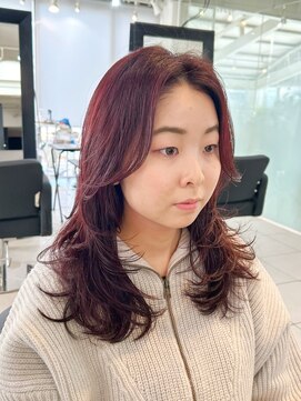 アクアオモテサンドウ(ACQUA omotesando) ＊ロングウルフカット！ウルフロングレイヤーカット！暖色ピンク