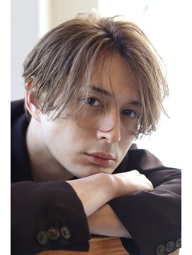 オーシャントーキョー サニー 原宿(OCEAN TOKYO Sunny) ミルクティーベージュニュアンスパーマセンターパートツーブロ