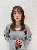 小顔前髪顔周りレイヤー×グレージュカラー デザインカラー
