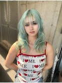 ハイトーン水色ペールカラー高知美容院