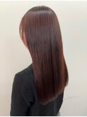 酸性ストレート◎髪質改善フェミニンロングココアブラウン本厚木