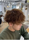 メンズパーマ20代30代40代ブリーチ柔らかベージュ