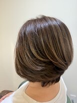 ミューク ヘア デザイン(mjuk hair design) 大人ショートボブ×ハイライト×ベージュ×40代50代60代