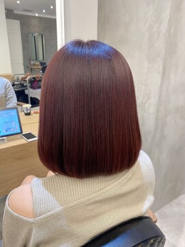 ジーナ 福岡天神(Zina) 小顔セミウェットウェーブピンクベージュハイライトカラー