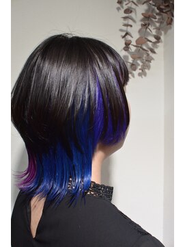 ポタム 東中野(potamu) マッシュウルフにデザインカラー