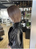 ボブ ハイライトベージュ くすみベージュ デザインカラー