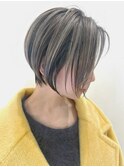 外国人風ショート エアタッチハイライト グレージュ t1218