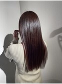 大人可愛い透明感立体感グレージュ×エアストレート