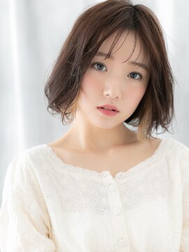 ドクターズ サロン ラブ(Dr's Salon LAB) 透け感オンブレカラーくせ毛風ゆるふわボブd古河10代20代30代