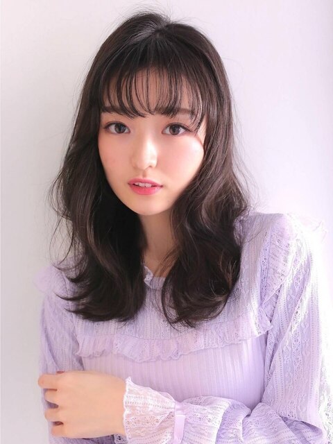 《Agu hair》うるツヤ暗髪×小顔ゆる巻ロング