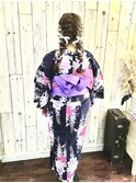 プロが着つけする、着崩れしない浴衣の着付けとヘアセット