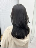 レイヤーカット/韓国/ロングセミディ/グレージュ/ウェットヘア