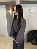ぱつっとカット/姫カット/顔周りレイヤー/ストレートパーマ
