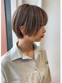 丸みショート ショートボブ ボブ 白髪ぼかしハイライト イルミナ