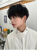 韓国マッシュブルーブラックスペインカールシャドウパーマ3