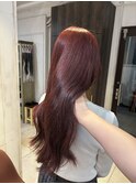 ブリーチなしダブルカラー高発色ワインレッドカラー