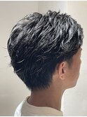刈り上げセンターパート/フェザーショート/刈り上げショート