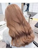 韓国ヘア顔周りレイヤーミルクティーベージュグレージュカラー