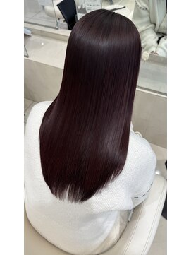 アヴァンス 深井店(AVANCE.) ワインレッド×髪質改善ストレート