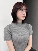 ワインレッド×レイヤーボブのトレンドスタイル