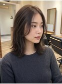 ミントグレージュ暗髪グレージュ透明感カラー髪質改善カラー