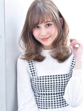 オウル(Owll) ★DISHEL★ゆるふわセミディ#斜めバング#デザインカラー