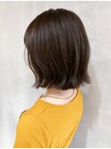 オリーブブラウン_カーキグレージュフェザーバング_ba346511