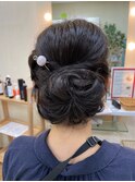 大人女子・ハーフアップ・シンプルアップ・フラワー・ワンポイン