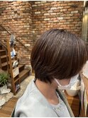 ショート、ハイライトカラー