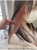 ペールピンクインナーカラーイヤリングカラーパールピンク