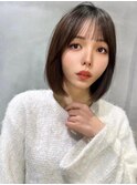 切りっぱなしボブ×美髪☆黒髪地毛風×髪質改善/縮毛矯正