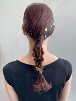 アルバム 銀座(ALBUM GINZA)&nbsp;編み下ろし_ピンクブラウン切りっぱなしボブ_ba387821