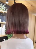 前髪イメチェンこなれミディウェーブパーマアンブレラカラー