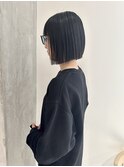 YOKE 切りっぱなしボブ大人ボブぱつっとボブネイビーグレージュ