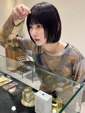 ヤイエ 青山店(yiye) 大人ボブ大人ショートボブ切りっぱなしボブ前髪あり前下がりボブ
