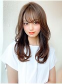 シャギーレイヤー韓国ワンホンヘアシースルーぱっつん前髪